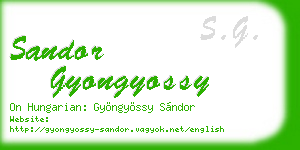 sandor gyongyossy business card